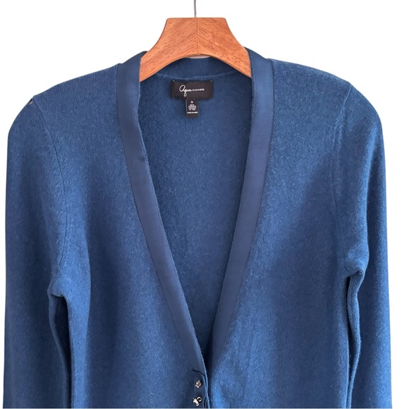 AQUA Cashmere Blue Cardigan Sweater Size S - Picture 2 of 7
